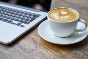 keyboard and coffee